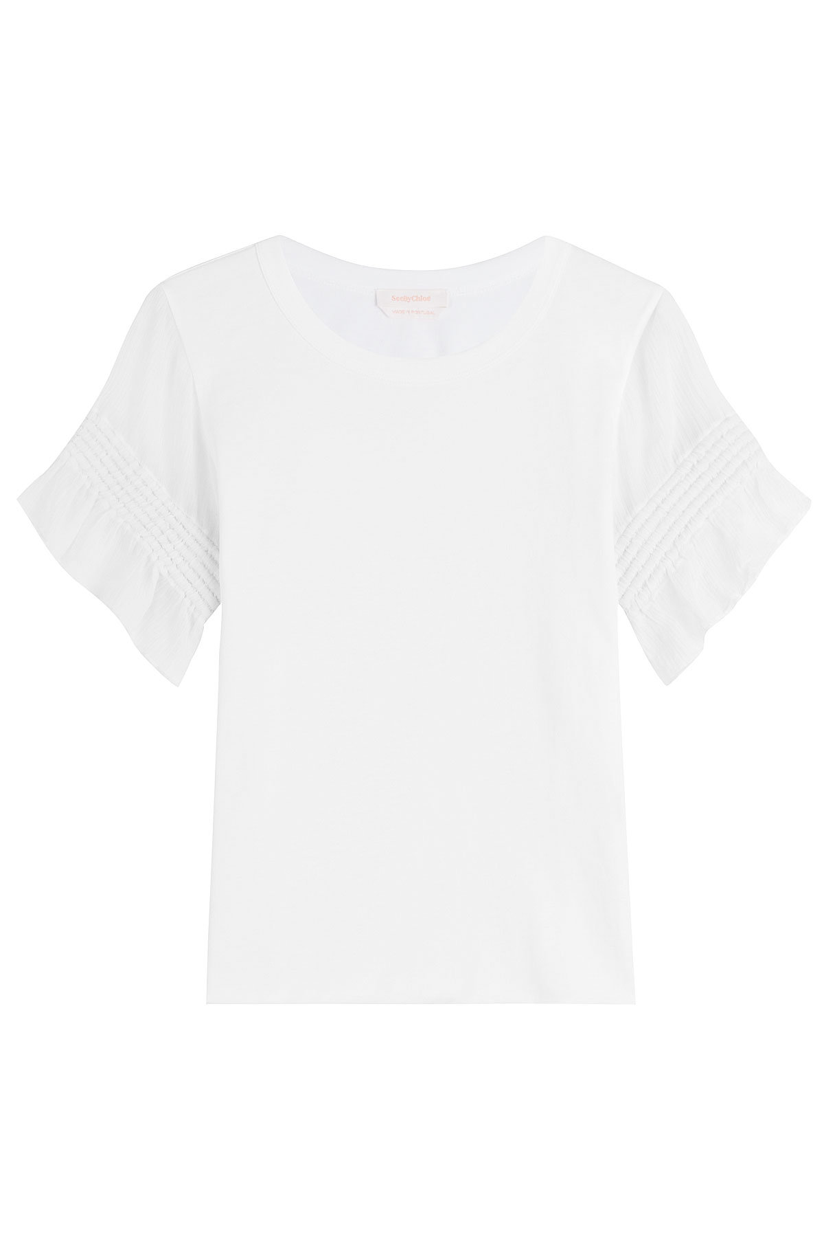 Cotton Top with Transparent Sleeves by See by Chloe