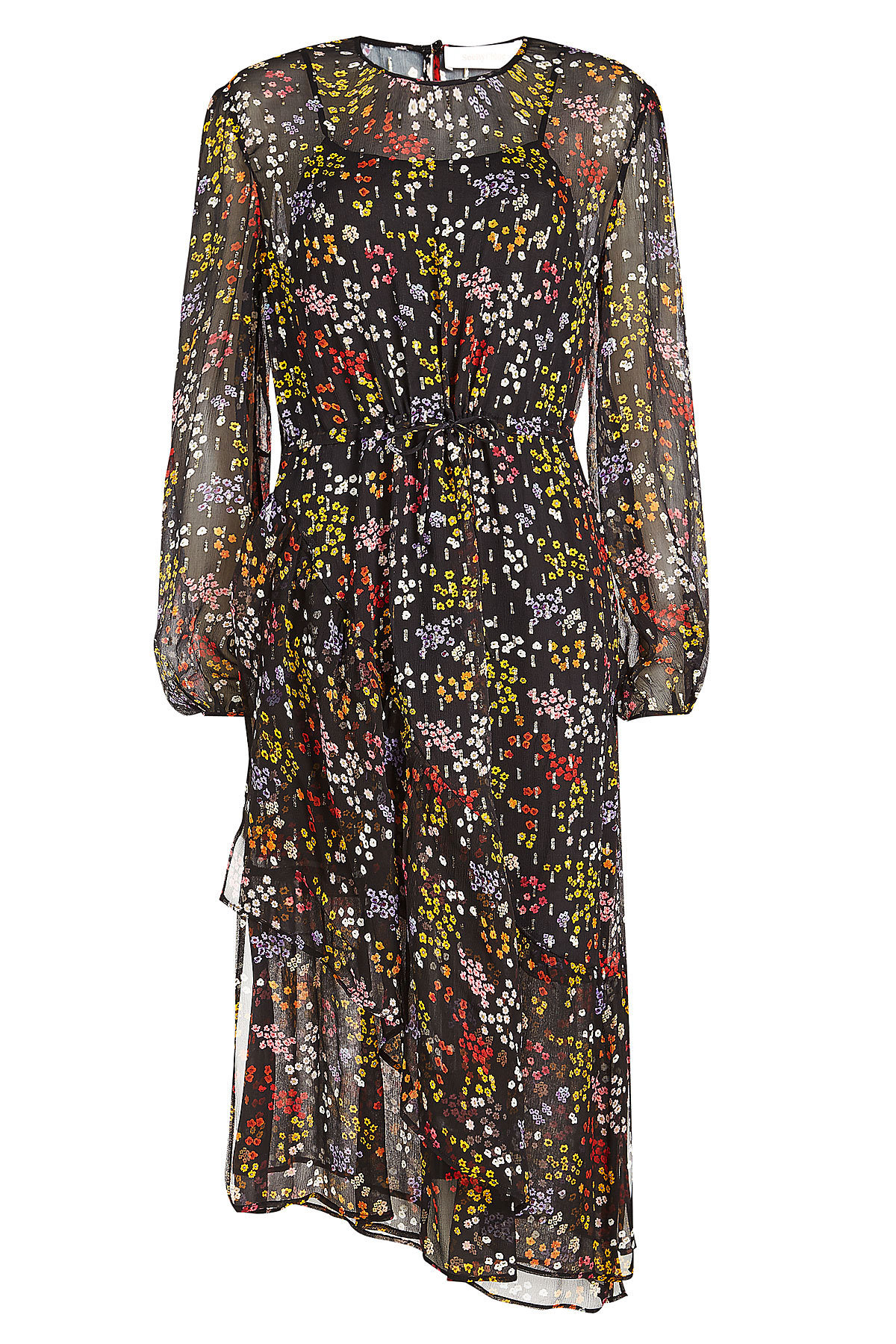 See by Chloe - Printed Silk Chiffon Asymmetric Dress