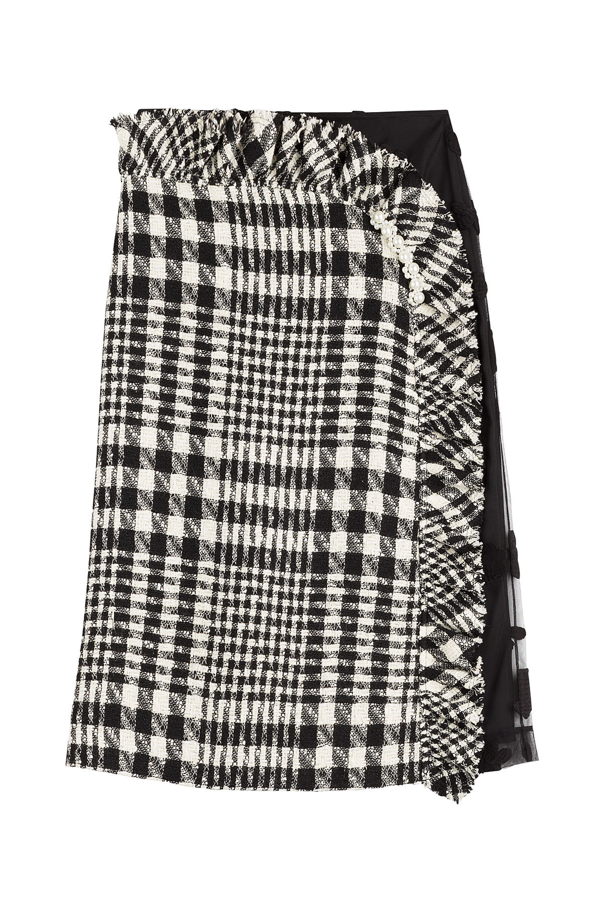 Simone Rocha - Printed Wool Skirt with Embellishment