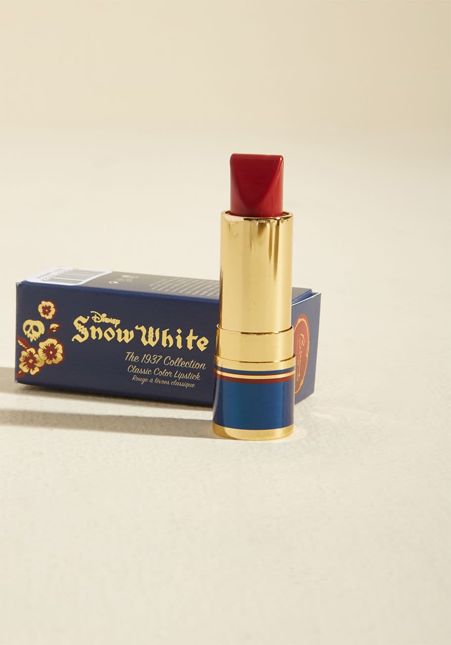 snow white red lipstick - Yours is forever the land's loveliest face, and even moreso with this Besame Cosmetics lipstick accenting your lips! Refined to match the original pout hue of the iconic Disney classic Snow White, this magical cosmetic comes tucked inside a gloriously gil