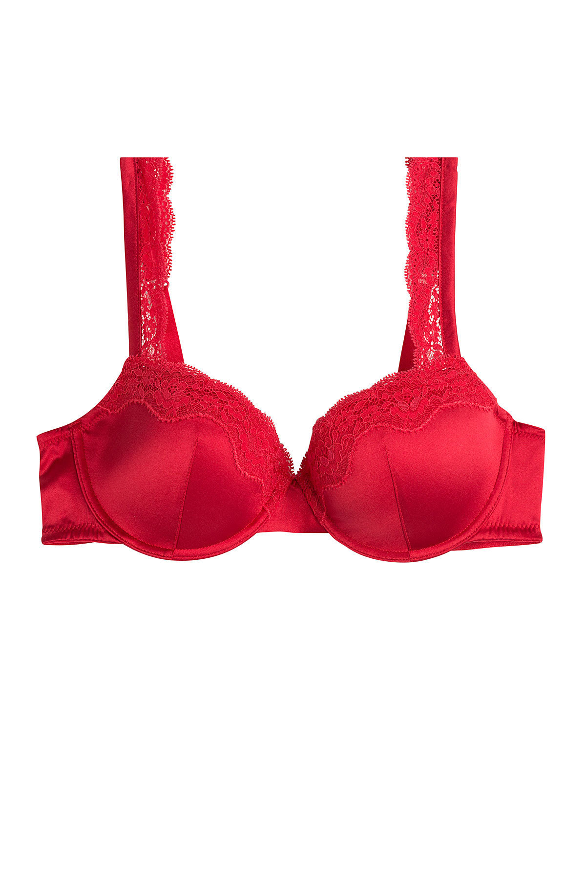 Stella McCartney - Padded Silk Blaconette Bra with Lace