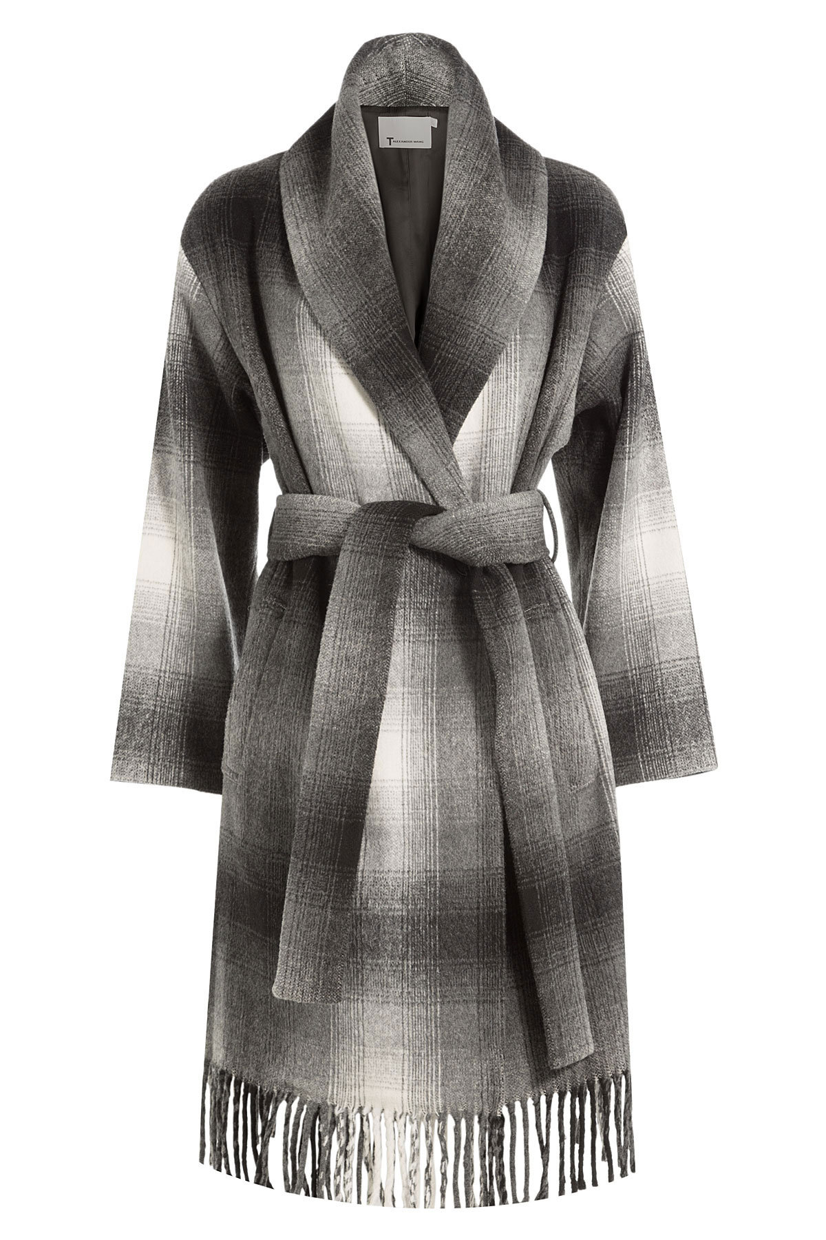 Printed Coat with Fringed Trim by T by Alexander Wang