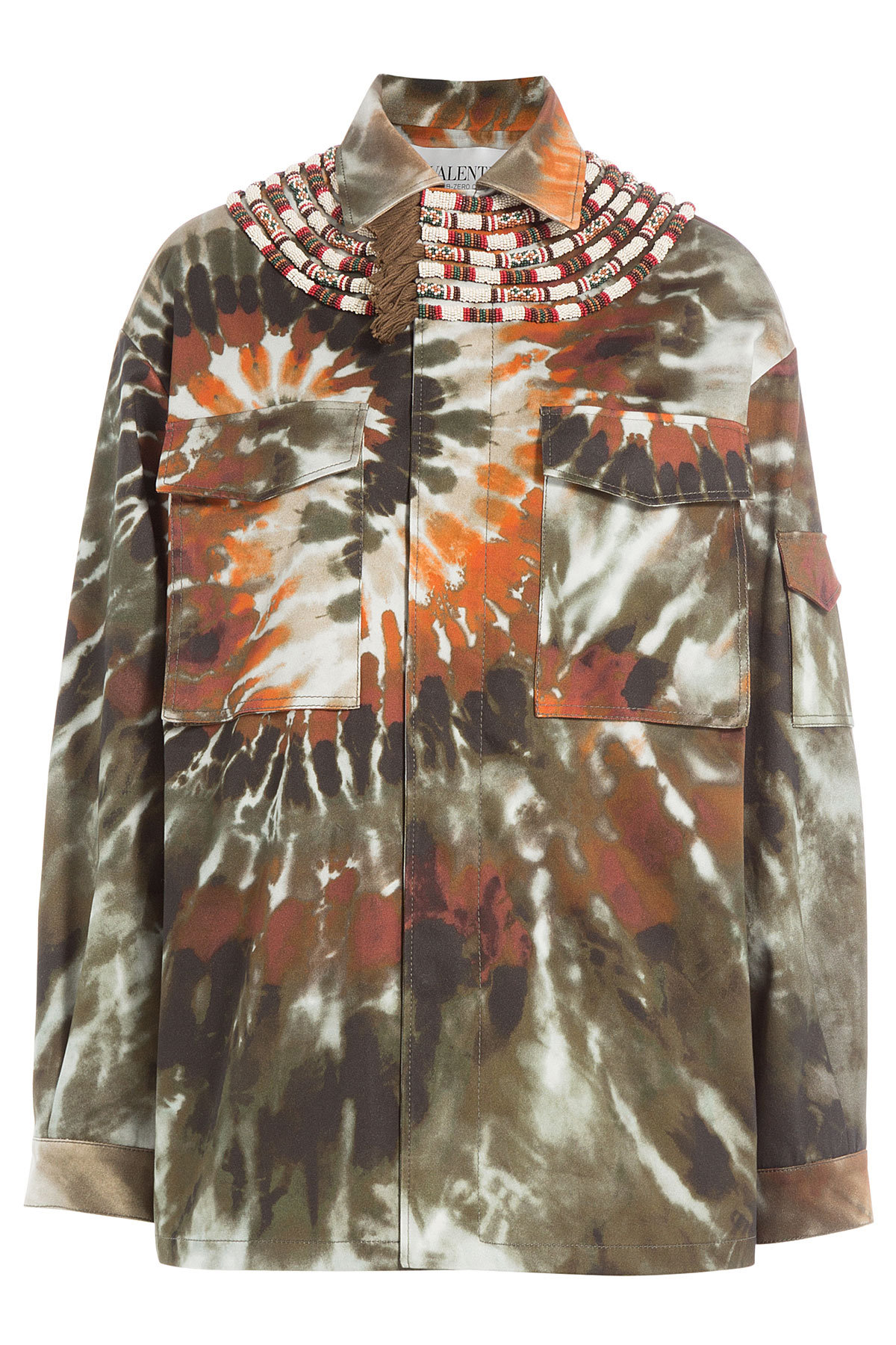 Printed Cotton Jacket with Fringed Embellishment by Valentino