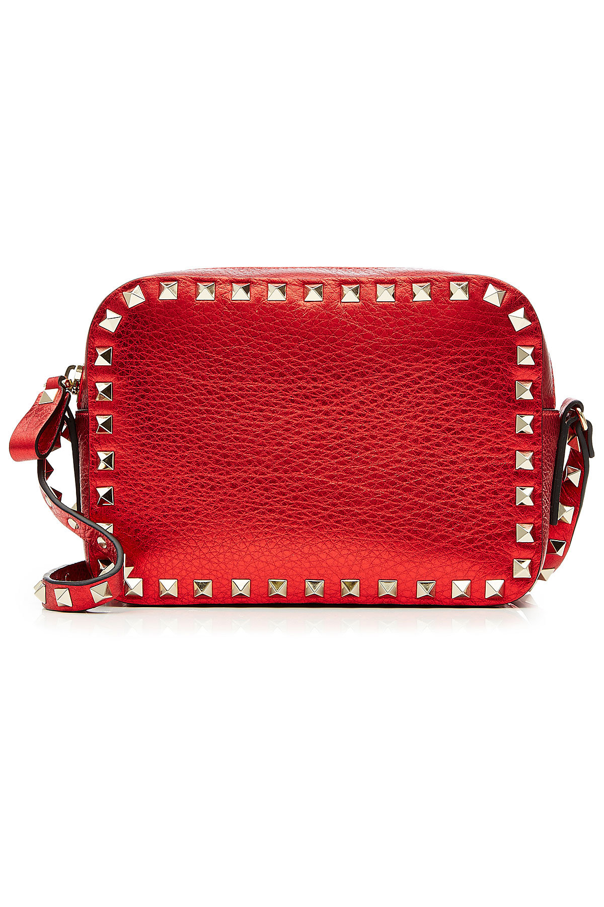 Valentino - Rockstud Metallic Leather Camera Bag