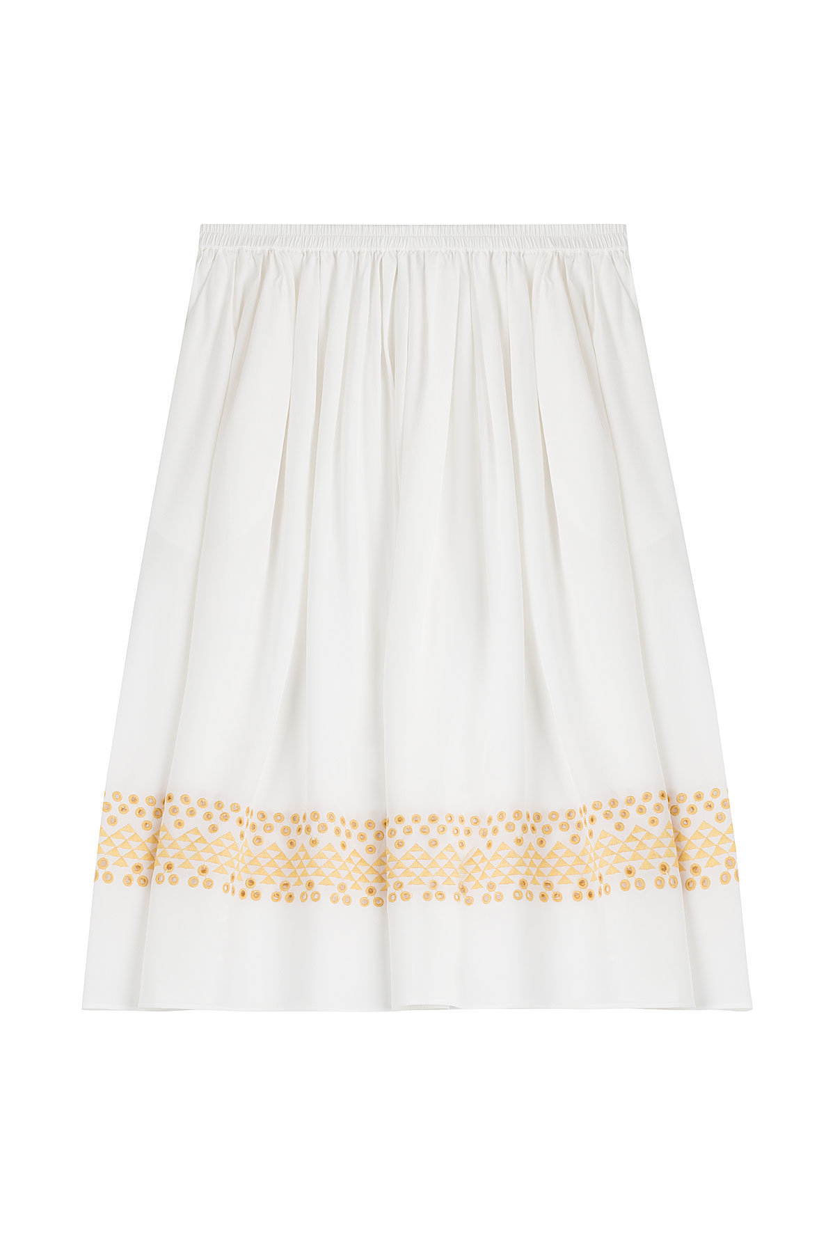 Vanessa Bruno - Silk Skirt with Eyelet Embroidery