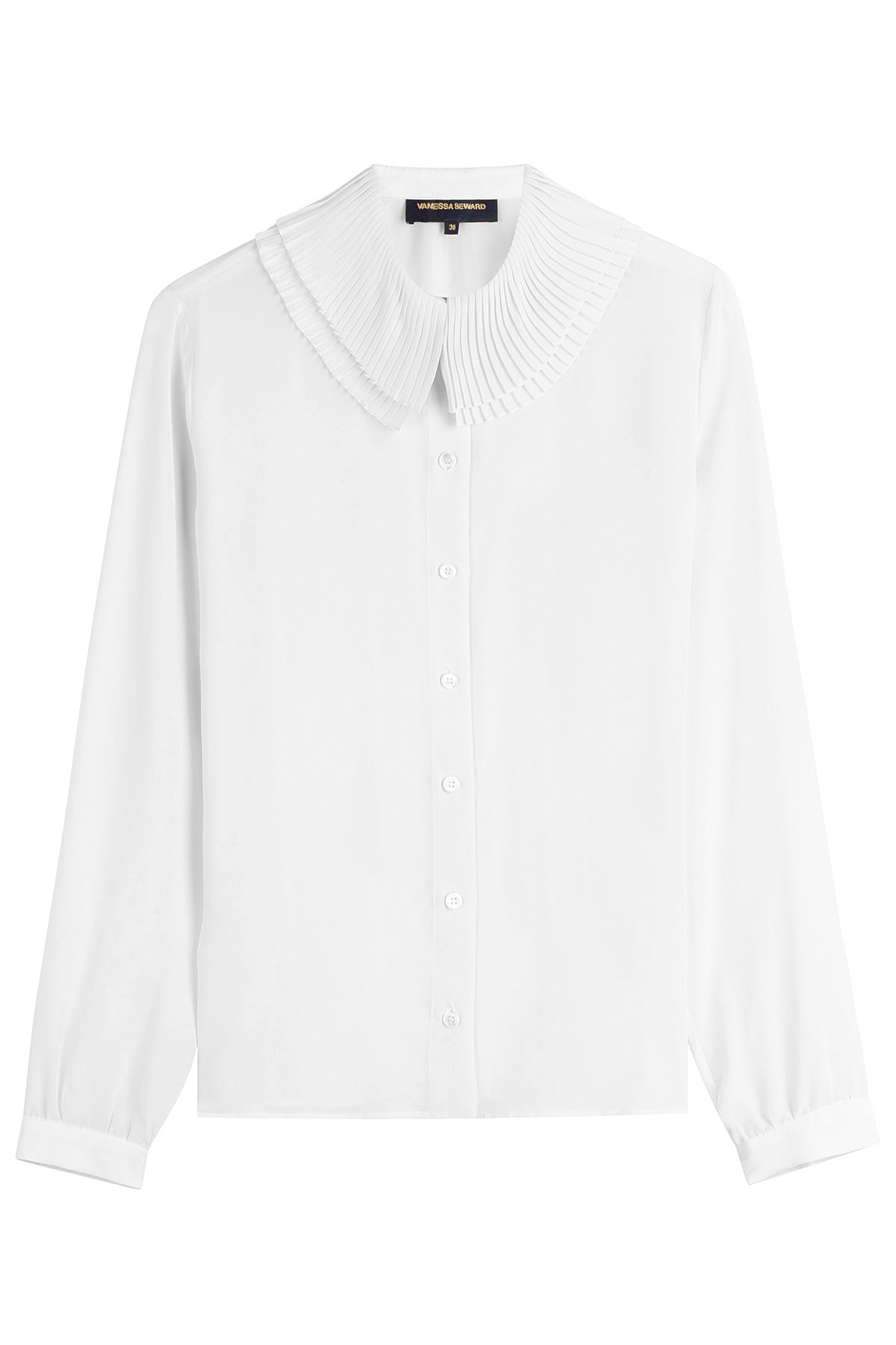 Silk Blouse with Pleated Collar by Vanessa Seward