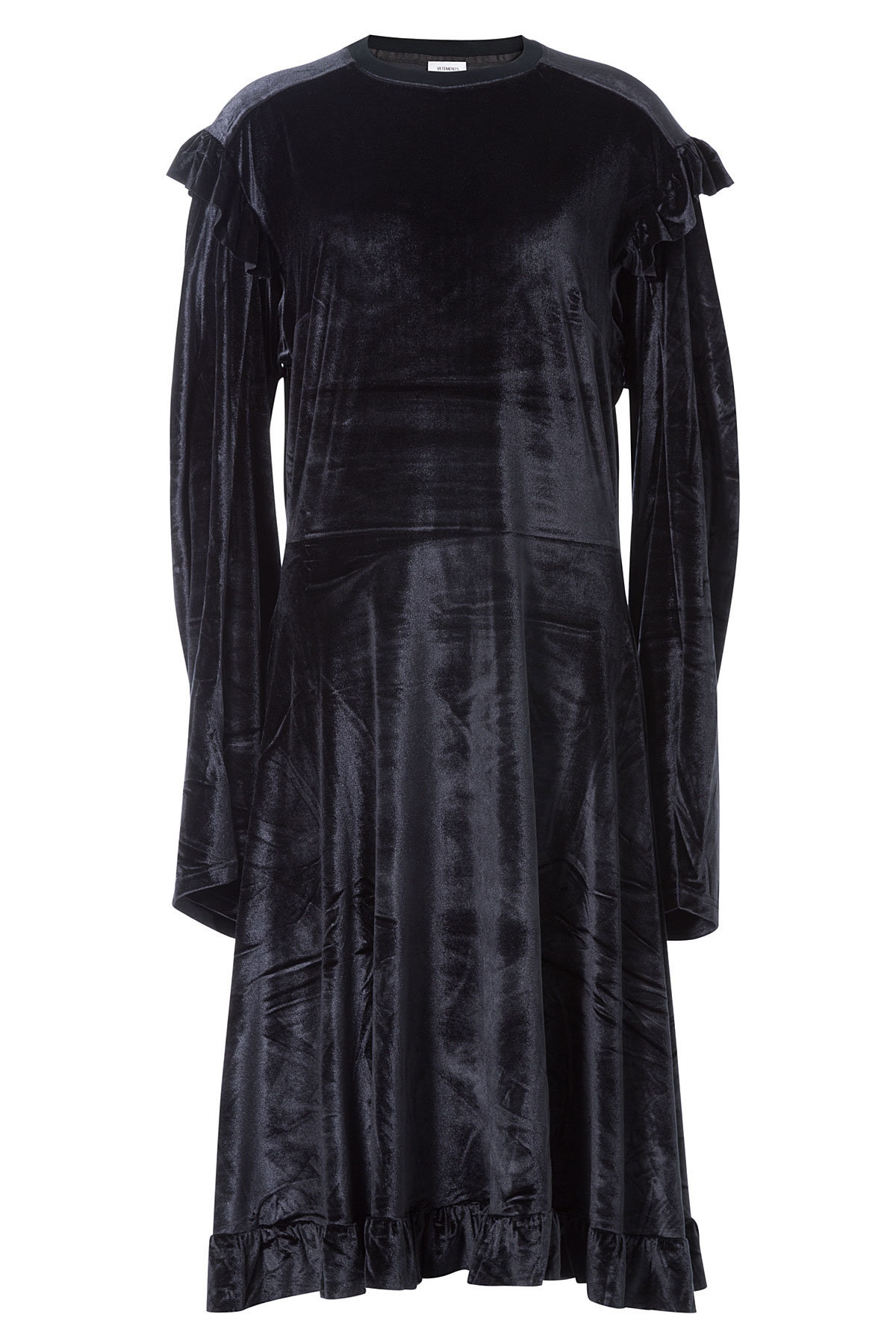 Velvet Dress with Ruffles by Vetements