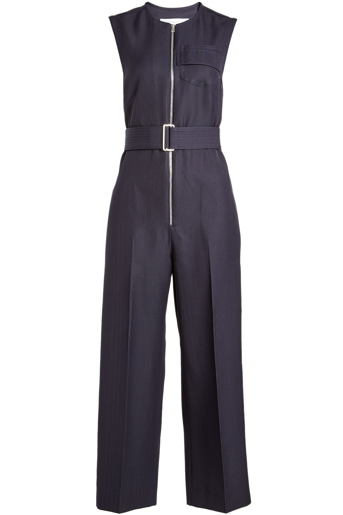 Victoria Beckham - Cropped Jumpsuit with Virgin Wool