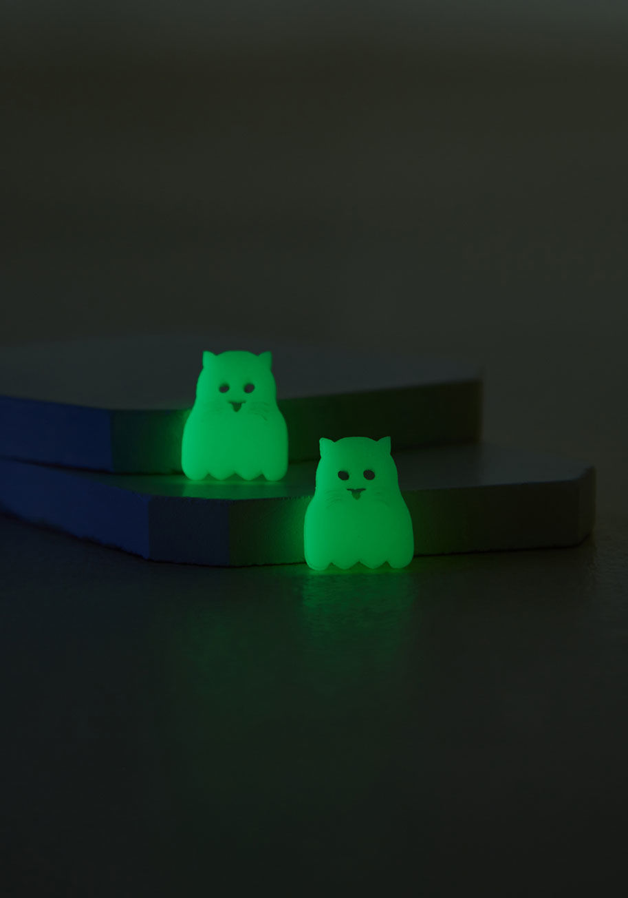 Vinca From Mew to Boo Glow-in-the-Dark Earrings by Vinca