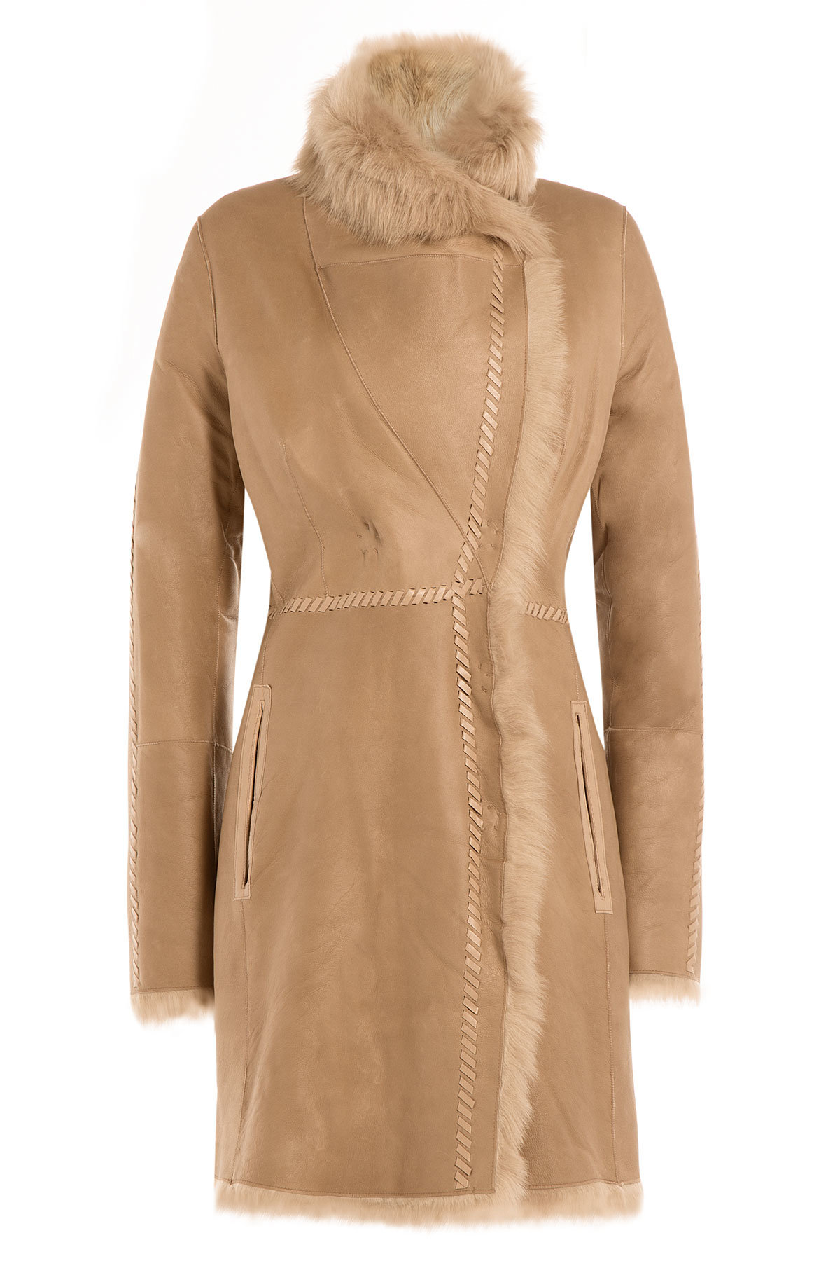 Lamb Leather Coat with Shearling by Yves Salomon