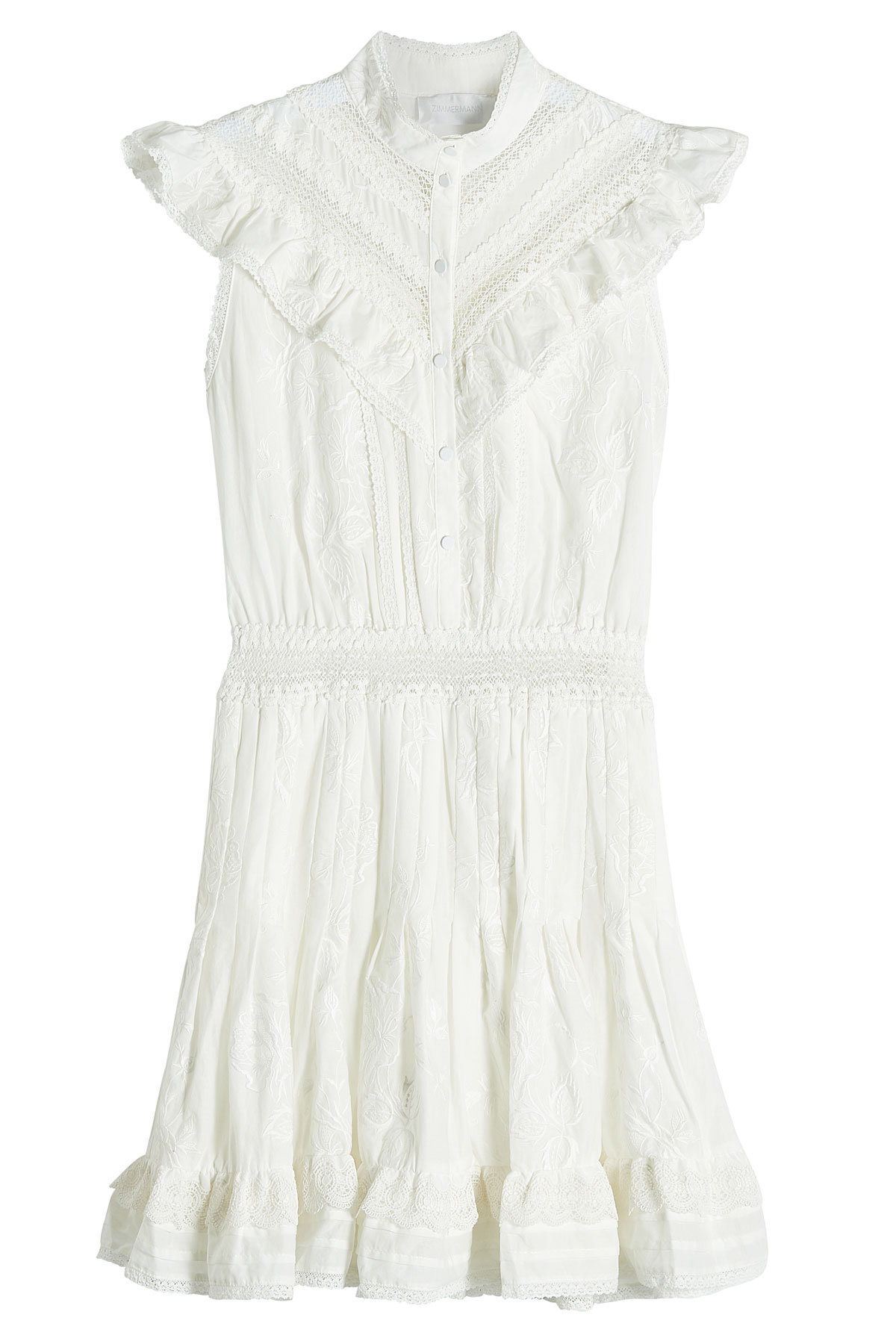 Tulsi Cotton Mini Dress with Lace by Zimmermann