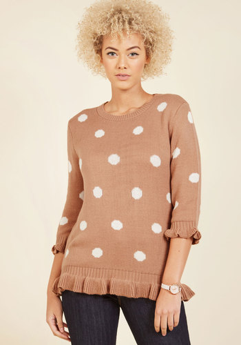 Filled With Frill Polka Dot Sweater by URBAN DAY