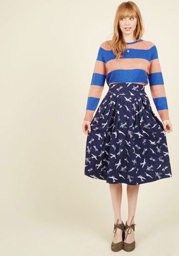 Emily and Fin LTD - Far-Out and Fabulous Midi Skirt in Airplanes