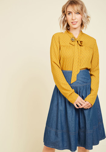 Bakery Browsing Denim Skirt by Flying Tomato