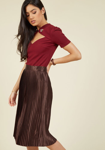 Satin on the Action Midi Skirt by Glamorous