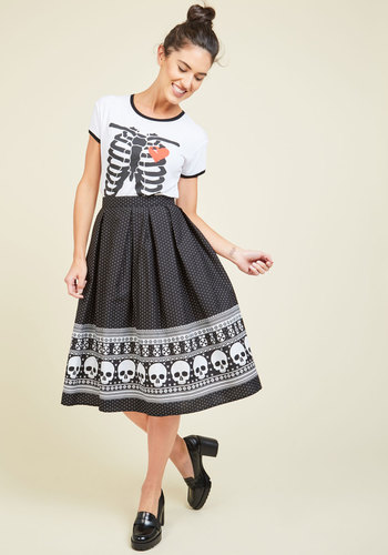 Happy Skull-idays Midi Skirt by Hell Bunny London (pop soda)