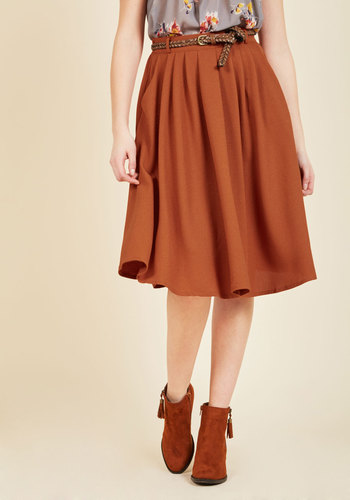 Breathtaking Tiger Lilies Midi Skirt in Orange by Hot and Delicious