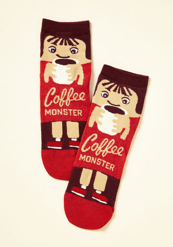 Blue Q - She Did the Monster Dash Socks in Coffee