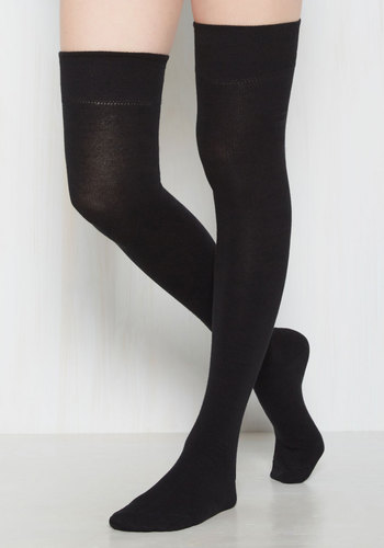 SOCKSMITH - Knee I Say More? Thigh Highs in Black